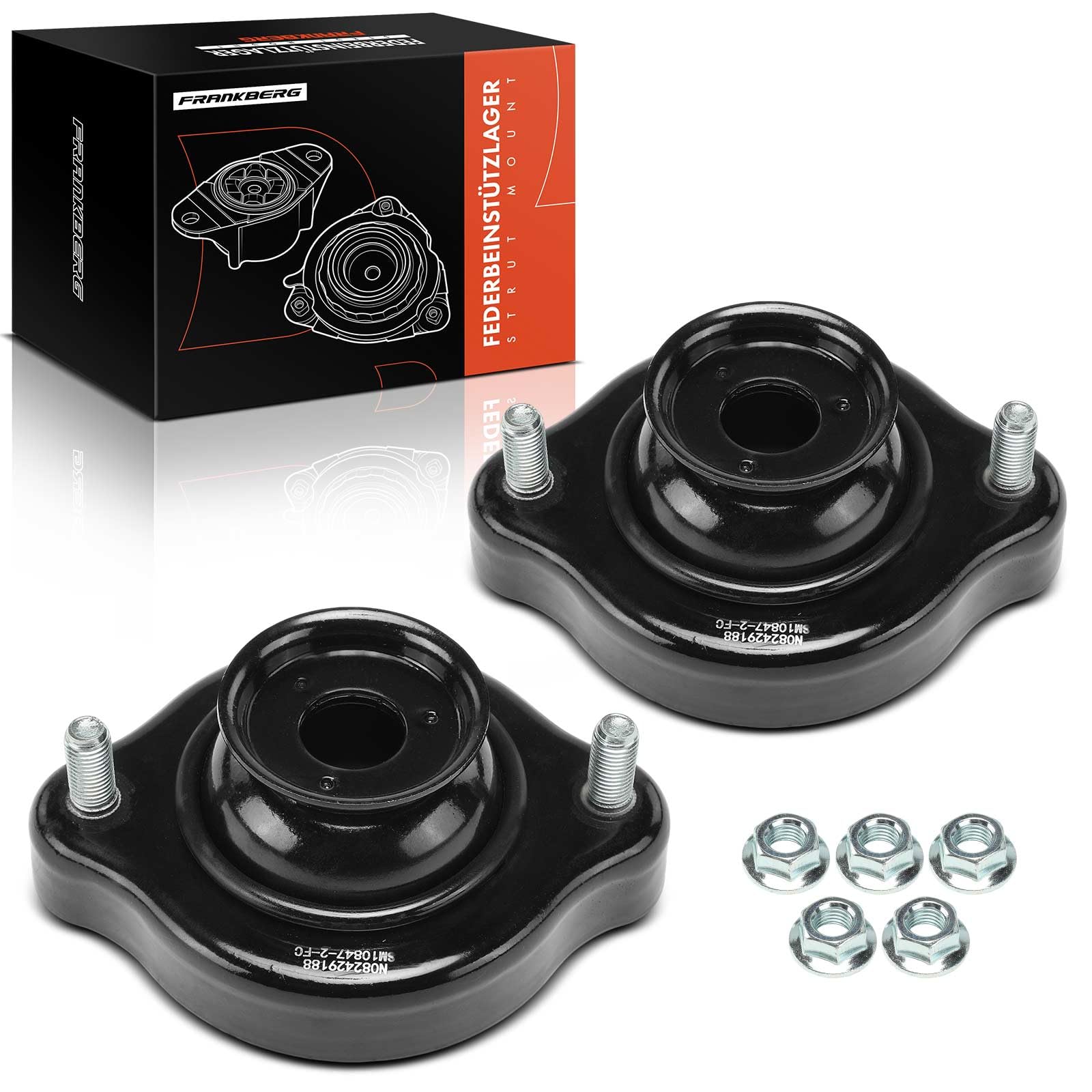 Frankberg 2x Cuscinetti di supporto ammortizzatore Posteriore Link Destra Compatibile con ASX GAW Outlander I CUW Outlander II CWW S40 I 644 Lancer VII VIII CSA CTA V40 Station Wagon 30818111