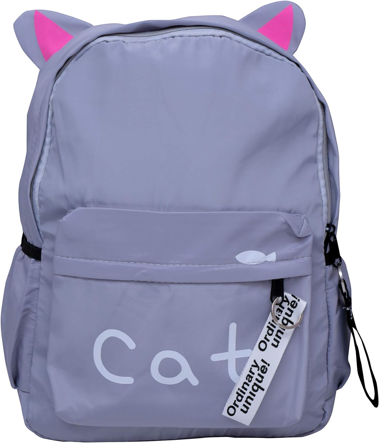 Gofika Women's Grey Nylon Printed Backpack & College & Picnic Bag for Girls