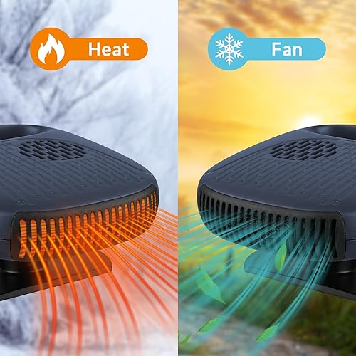 Miniatura 4 de Descongelador del calentador del coche de 12V, calentador de coche giratorio de 360 que se conecta al encendedor de cigarrillos - azul oscuro