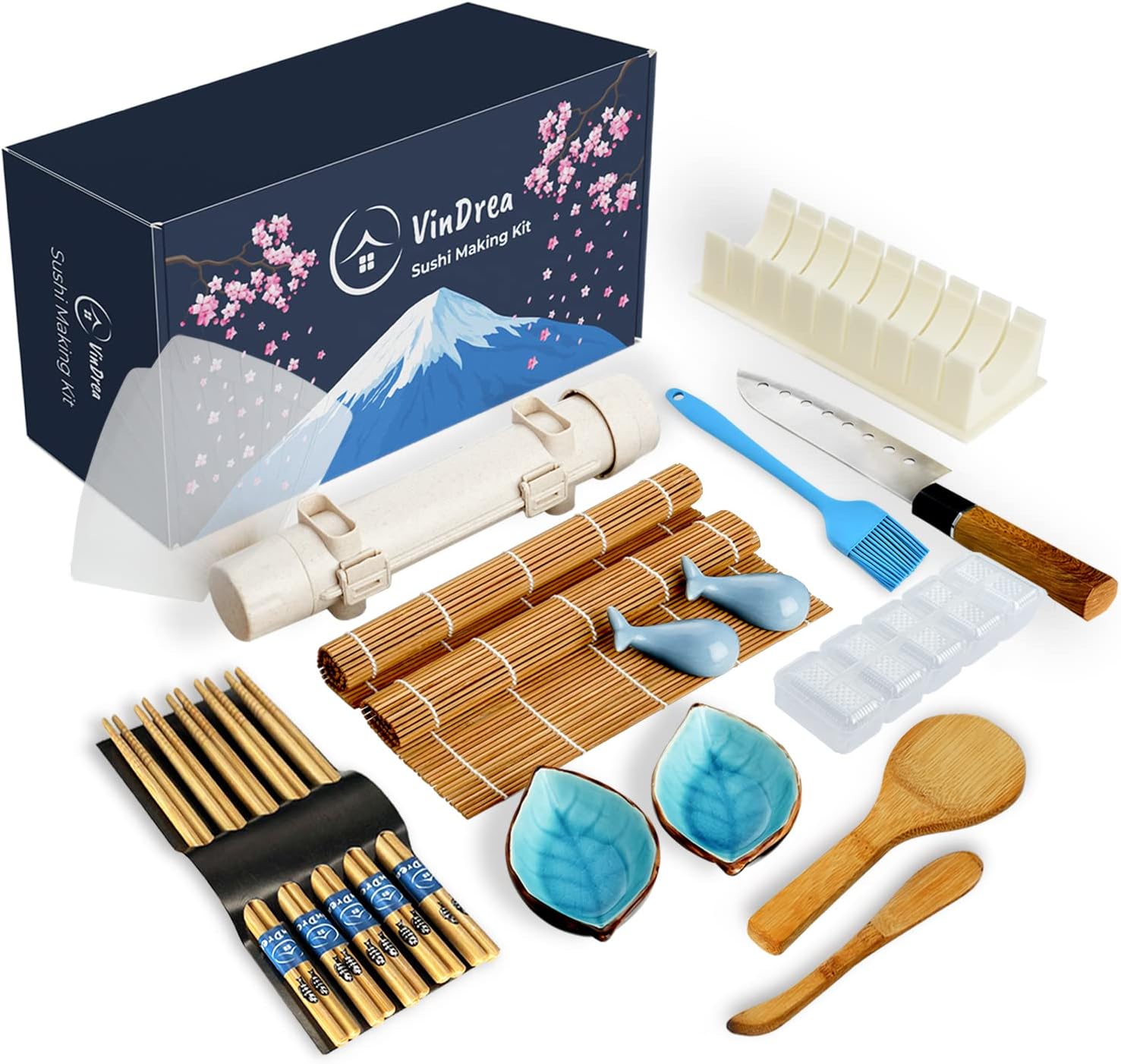 Sushi Making Kit For Beginners - Bazooka Roller Kits - Bamboo Rolling Tools - Easy DIY Sushi Maker Set - A Fun Way To Make Your Own Sushi At Home - Enjoy Homemade Sushi With Kids - Gift Sets