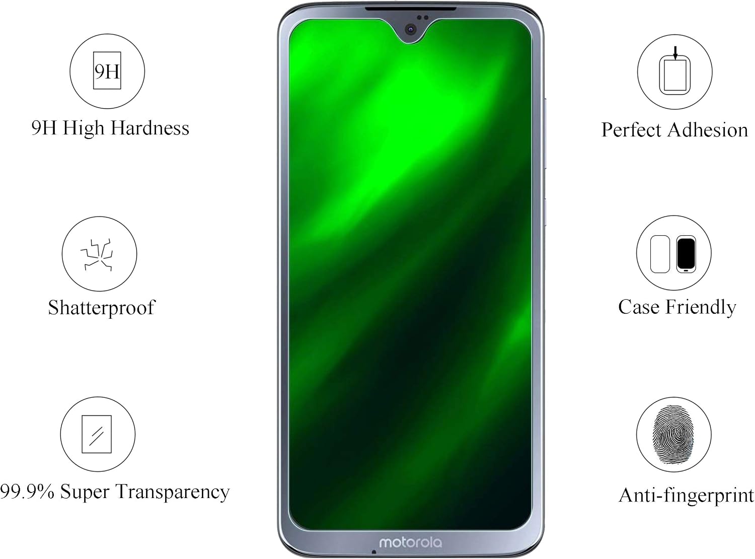 Ailun Screen Protector Compatible with Moto G7 3 Pack 9H Hardness Tempered Glass Screen Protector for Moto G7 Moto G7 Plus 6.2Inch display Ultra Clear Bubble Free Case Friendly High Responsive