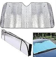 BNYD Foldable Car Windshield Sunshade - Reflective Aluminum Foil & Bubble Insulation, UV Blocker with Suction Cups