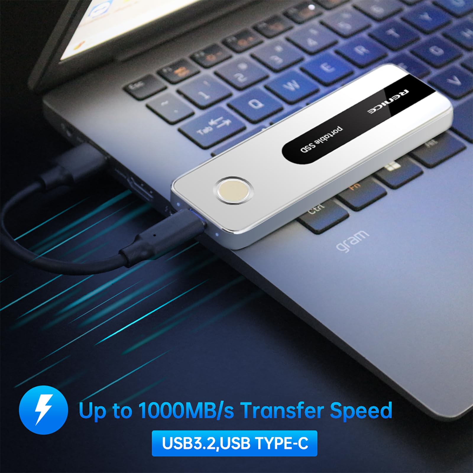 【開封未使用】RENICE 1TB SSD 外付け 指紋認証 開封未使用】RENICE 1TB SSD 外付け 指紋認証