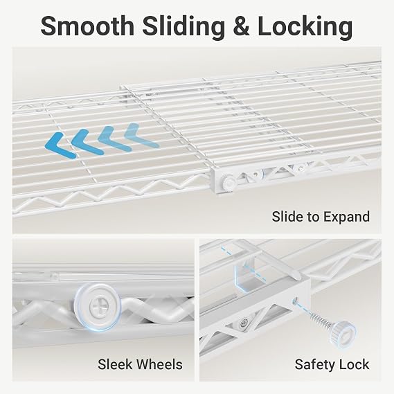 VIPEK X2 Expandable Clothes Rack Portable Closet Organizer System White