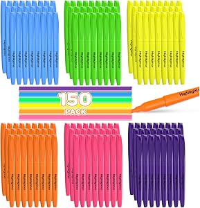 150 Pack Highlighters Assorted Colors Bulk - Chisel Tip No Bleed Dry-Quickly Markers Set for Office Classroom Supplies, Back to School Gifts for Students Teachers
