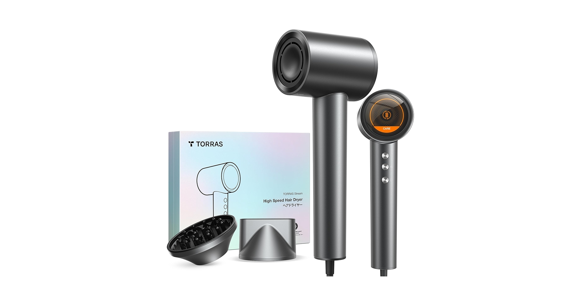 ほぼ新品：TORRAS High Speed ヘアドライヤー Amazon.com : TORRAS Stream High Speed Hair Dryer, Arctic