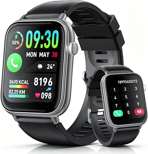 WeurGhy Reloj Inteligente Hombre Mujer con Llamadas Bluetooth | 1,85'' HD con Pulsómetro Podómetro SpO2 Monitor de Sueño, Reloj Deportivo Impermeable IP68 112+ Modos para Android iOS.