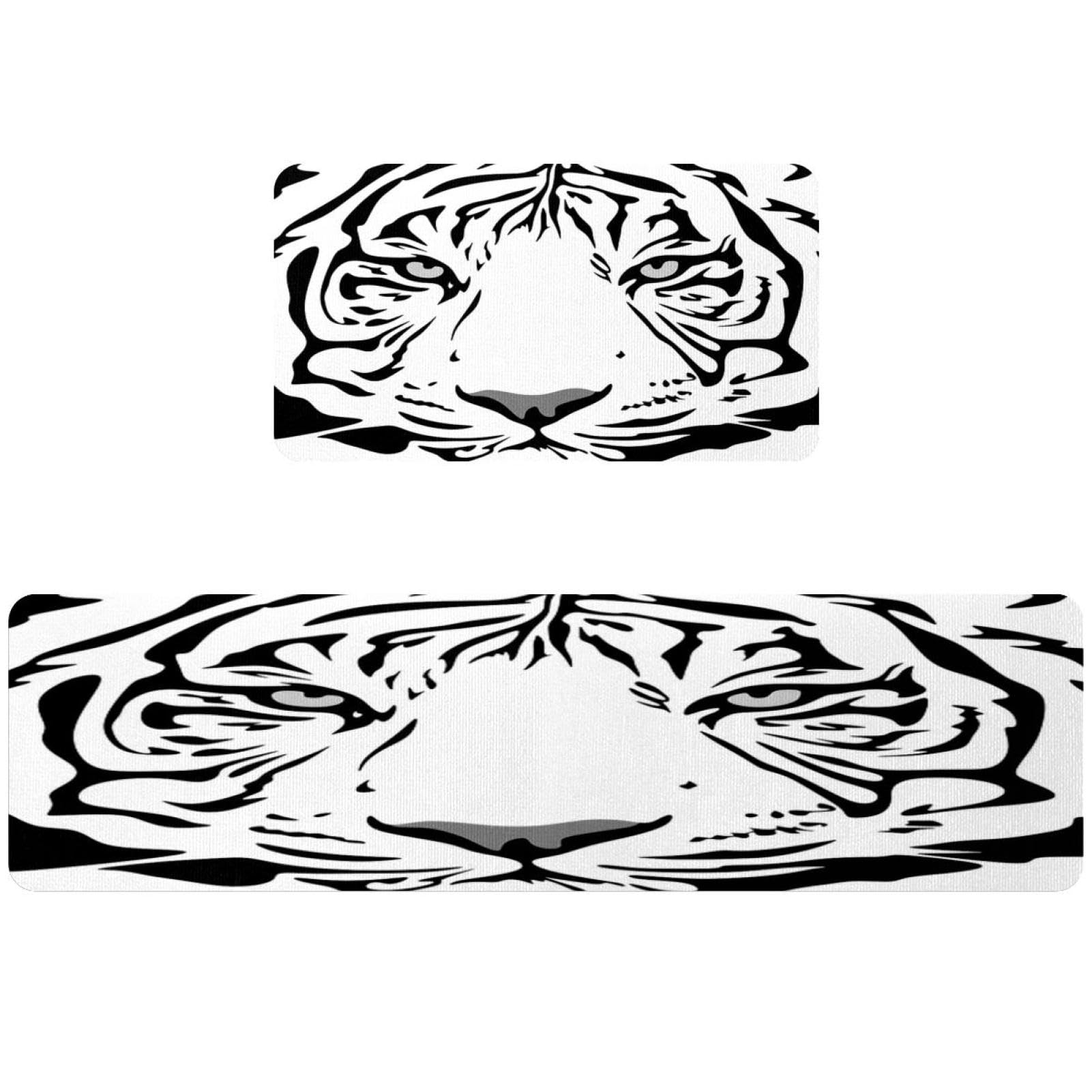 Tapete de cocina para pasillo y cuarto de lavado alfombra moderna de tigre 2 piezas