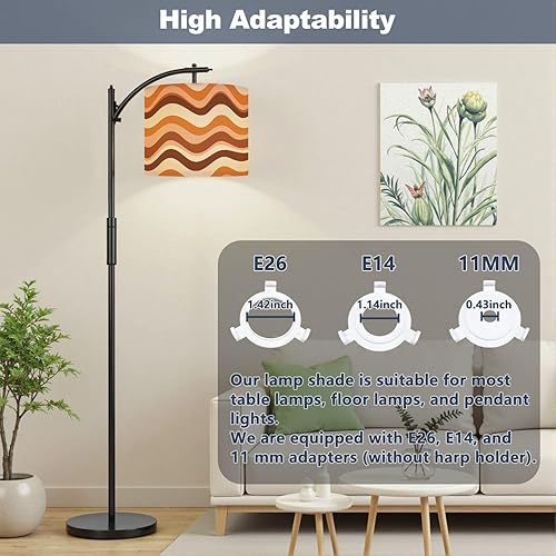 Miniatura 7 de Drum Lamp Shade Retro Fun Funky 70s Curvy Stripe Psychedelic Colorful Seamless Lampshade for Floor Lamps Table Lamps Pendant Light 11"x8.9"