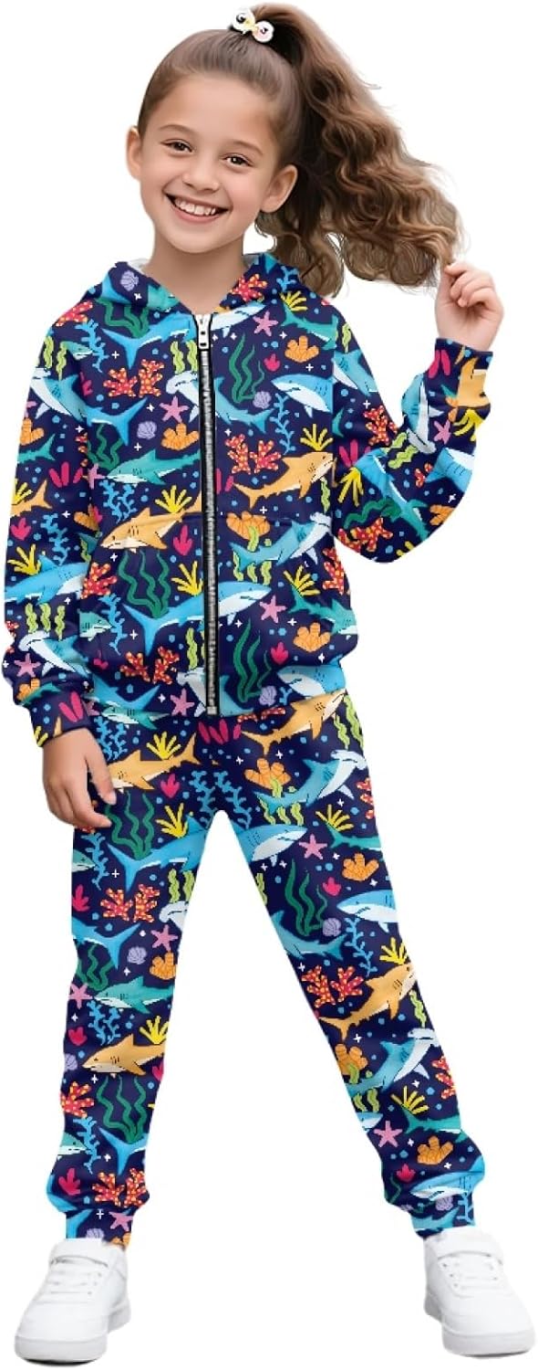 HUIACONG Kids Sweat Suit Boys Sweatsuits for Girls Sweat Set Children Tracksuits