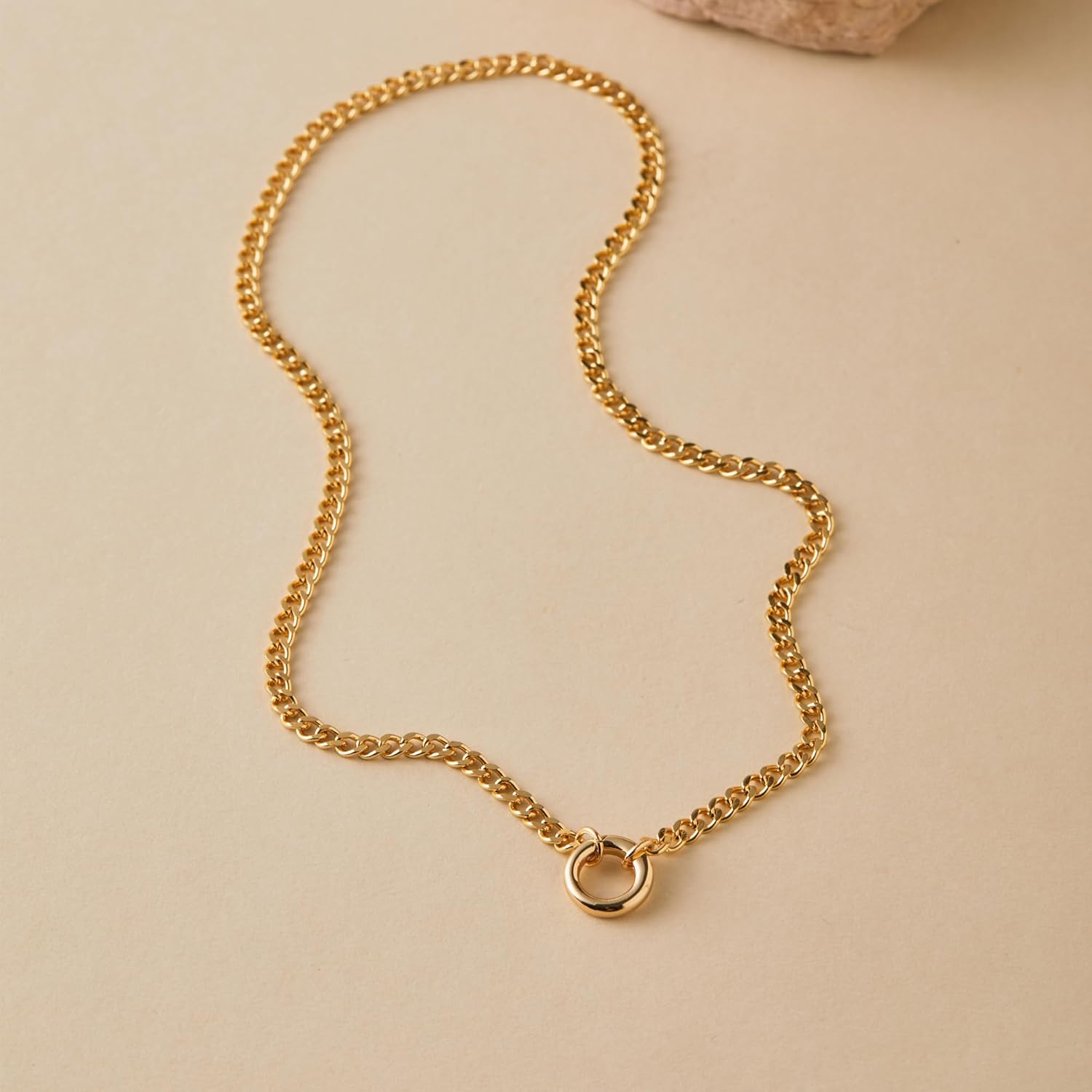 Minimalist Chain for Women Dainty Charm Necklace Holder Cuban Link Charm Keeper Necklaces Paperclip Clasp Necklace - Image 6