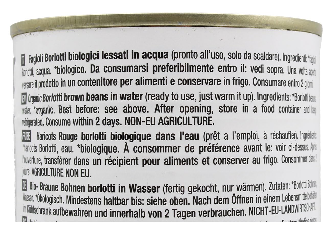 Probios Il Nutrimento Fagioli Borlotti al naturale - fonte di Proteine ​​Vegetali e Ricchi di Fibre - Senza Glutine e Senza Sale Aggiunto - 12 Confezioni da 400 g