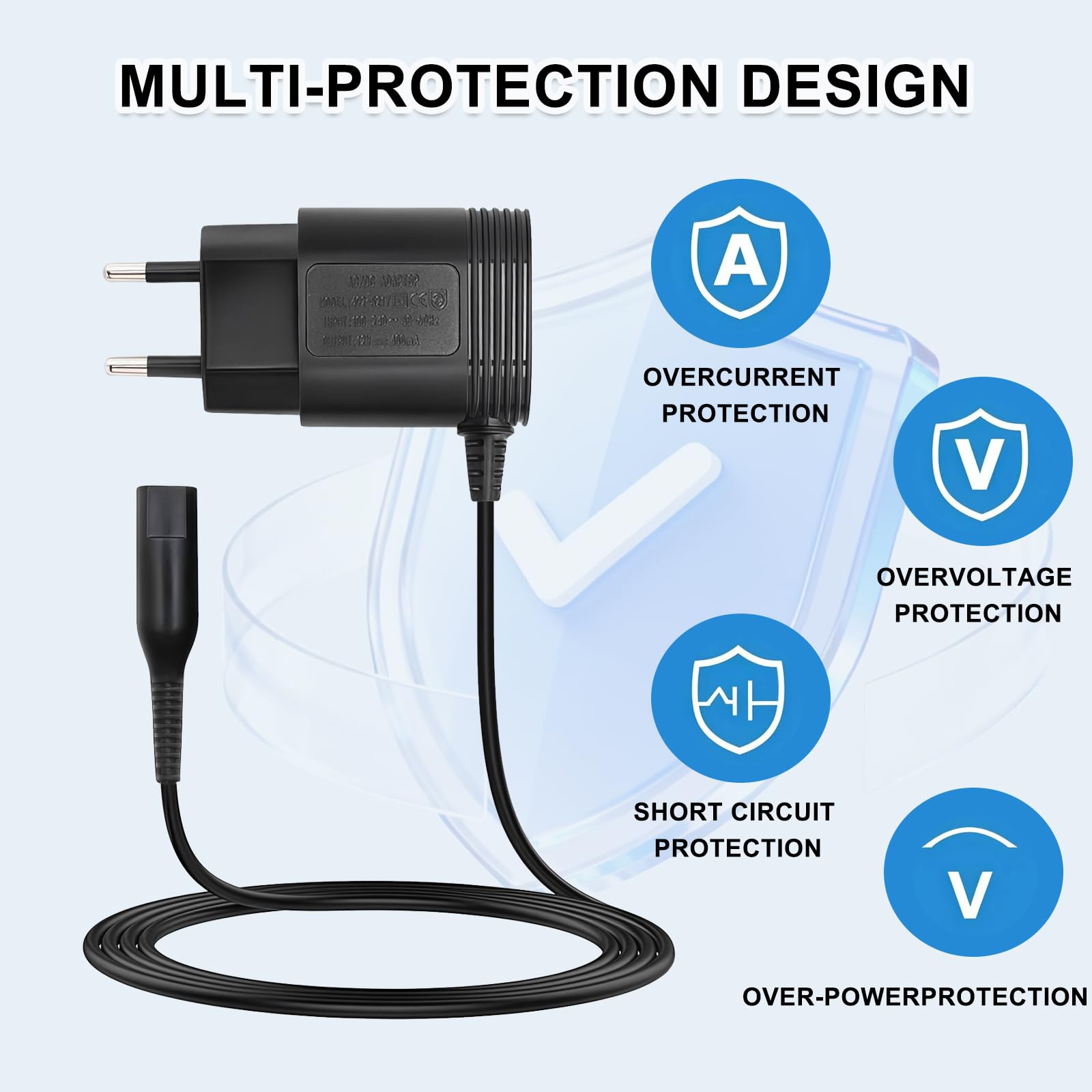12 V 0,4 A kabel do ładowania do golarki, ładowarki, zamiennik zasilacza kompatybilny z Braun Series 9 8 7 6 5 3 1 oraz ładowarka trymera i depilatora, maszynka do strzyżenia włosów, golarka