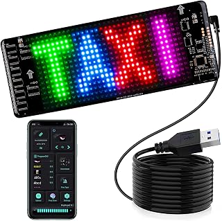 Programmable Light for Car,7"*3" LED Sign,Control by APP,Custom Colors, Patterns, and Text for Car and Store