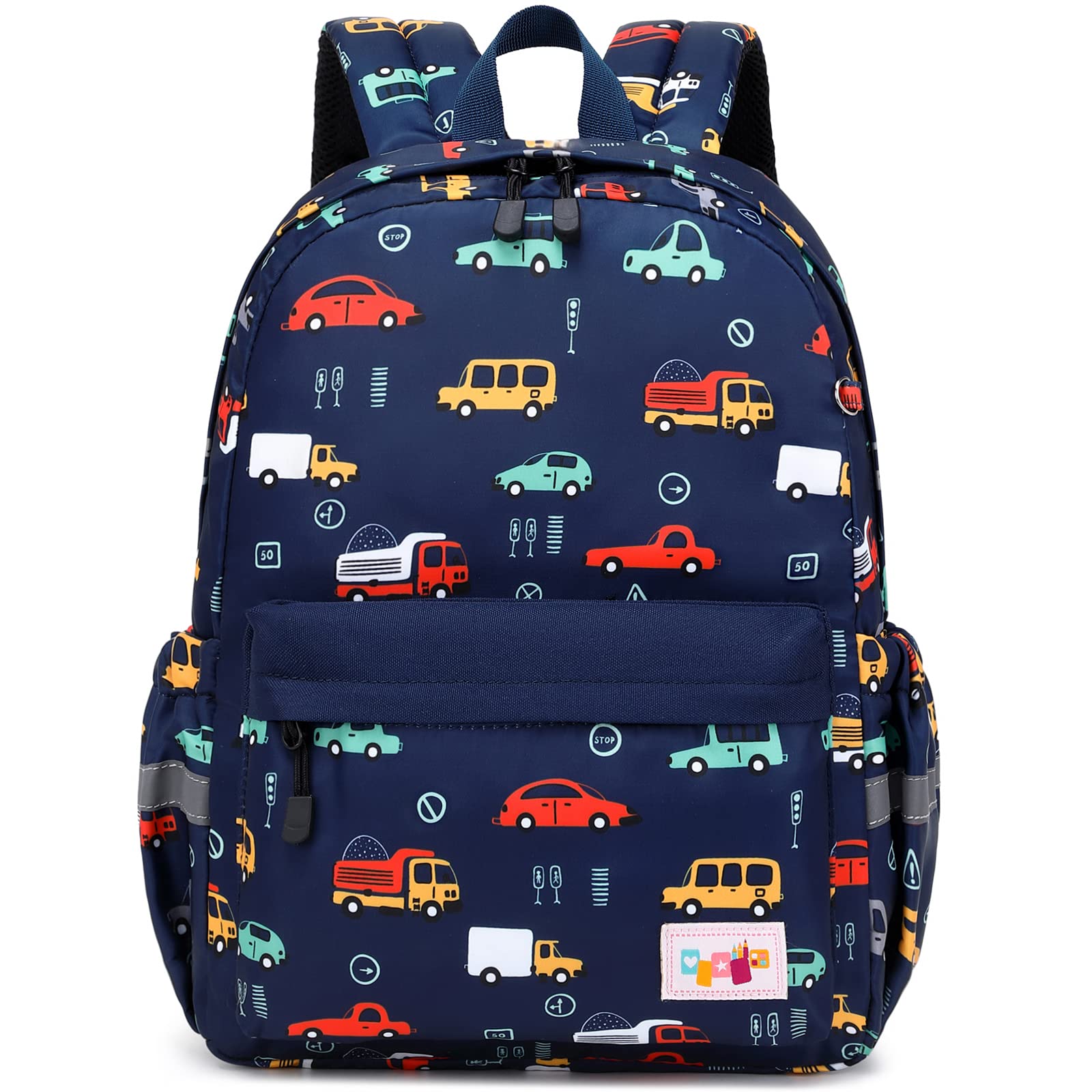 Lanola Little Kid Toddler Backpack Baby Boys Girls Kindergarten School Bags Cute Cartoon Backpacks - Dark Blue Car