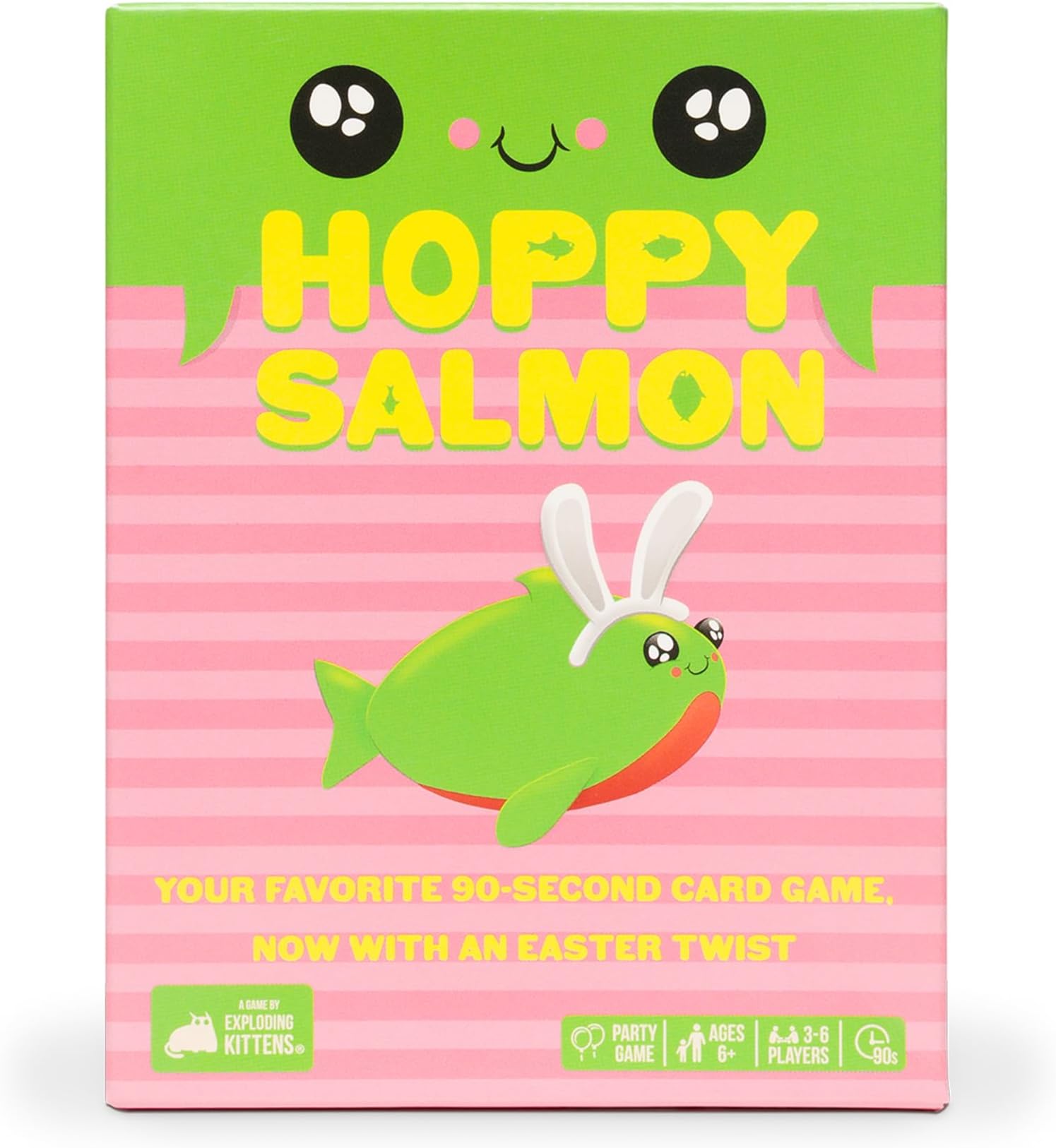 Hoppy Salmon by Exploding Kittens - 3-6 Players - Ages 6+ - 90 Second Rounds - Easy to Learn Quick Matching Card Game - Party Game, Family Game Night, Kid and Adult Card Game