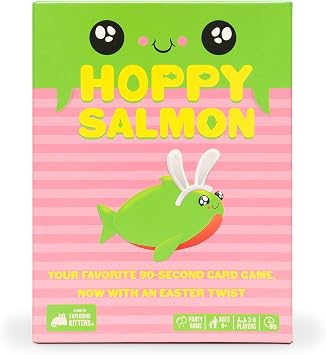 Exploding Kittens Hoppy Salmon 3-6 Players - Ages 6+ 90 Second Rounds - Easy to Learn Quick Matching Card Game - Party Game, Family Game Night, Kid and Adult Card Game