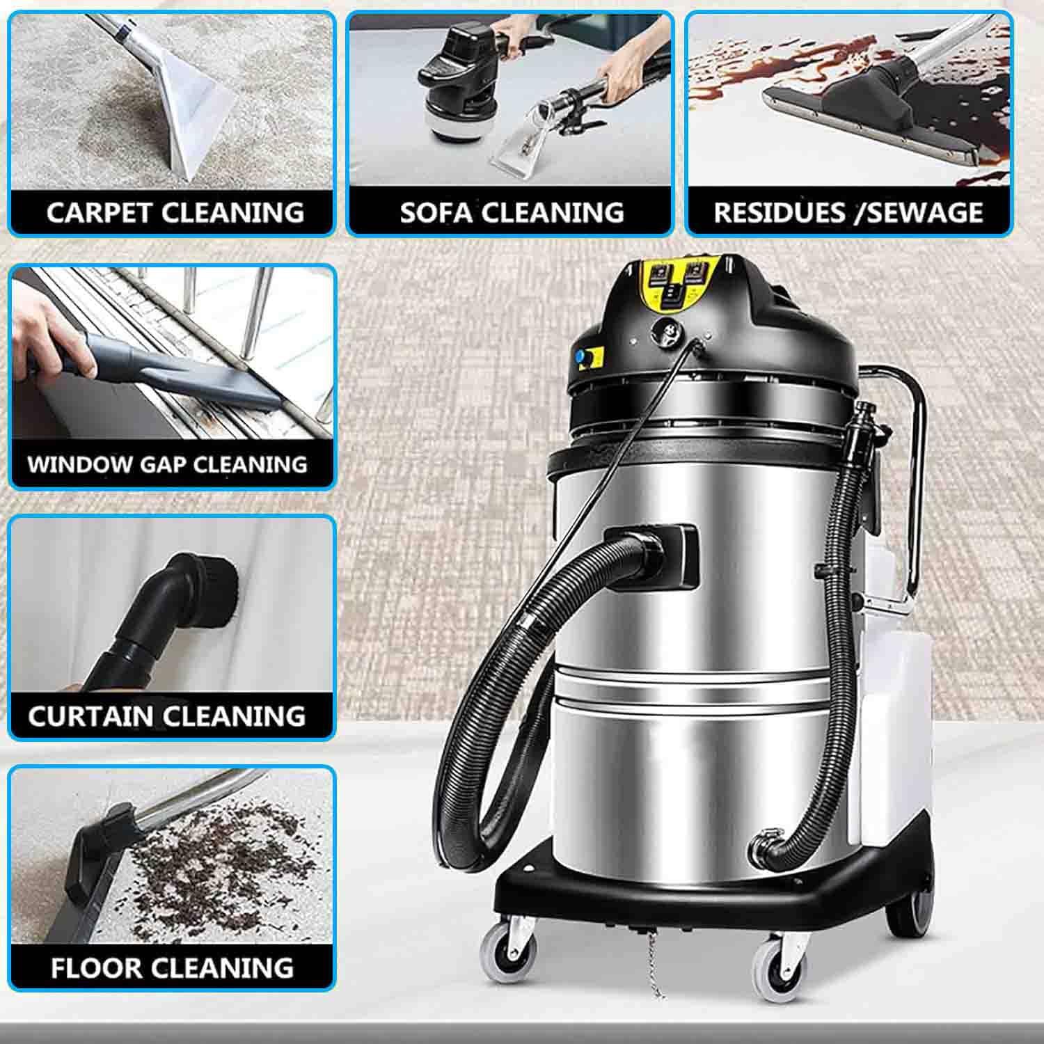 Máquina limpiadora Comercial de alfombras con Doble depósito de Agua,máquina limpiadora de alfombras con Limpieza Profunda, para la Limpieza Profunda y extracción de alfombras. 40L