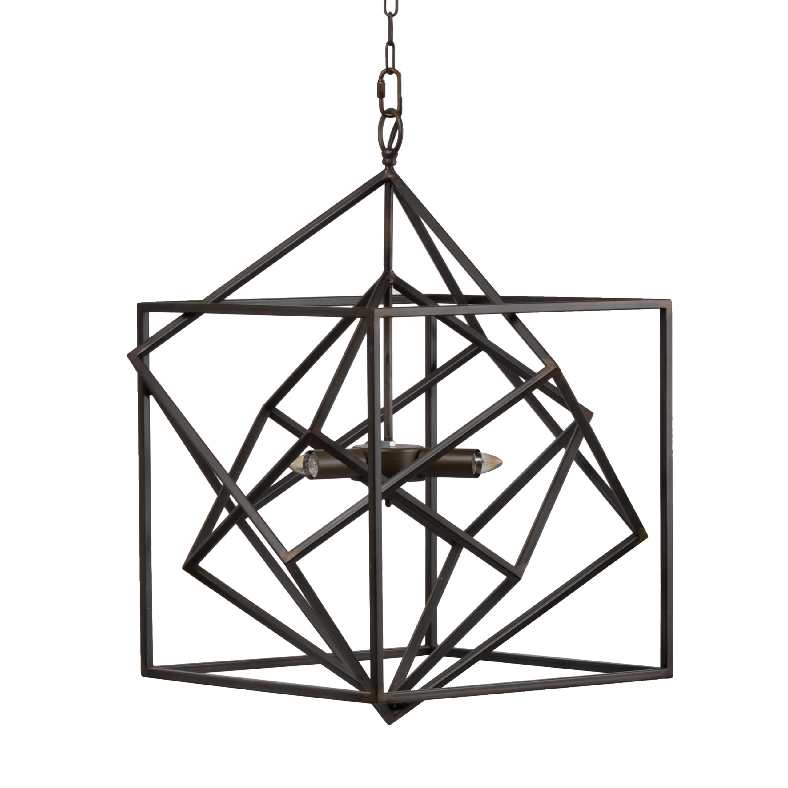 GOWE 3 - Light Metal Chandelier, Hanging Light Fixture with Adjustable Chain for Kitchen Dining Room Foyer Entryway, Bulb Not Included