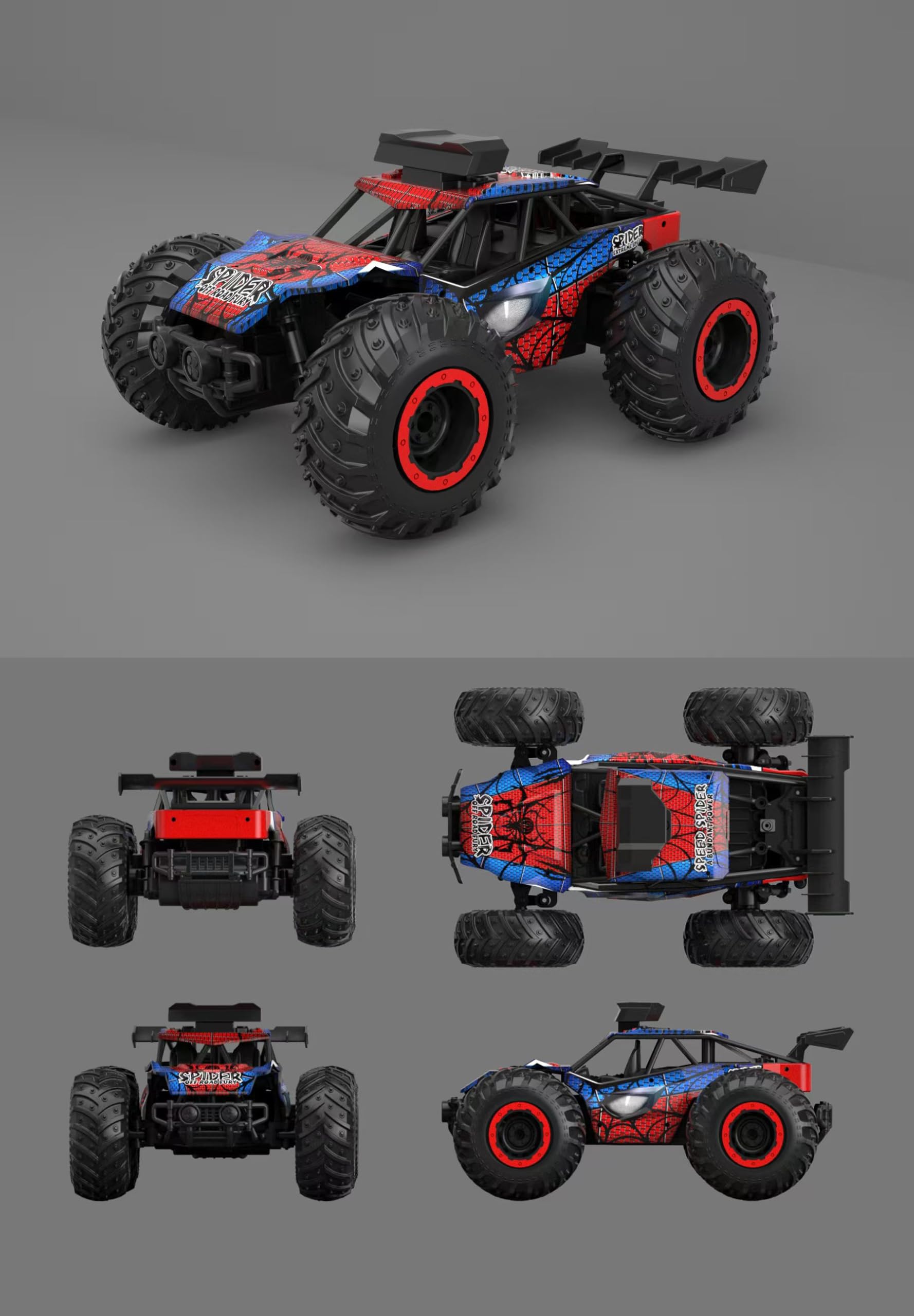 Spider Coche Teledirigido Niños 3 4 5 6 Años,2 Baterías Coche RC,1/18 Coche Radiocontrol con Luz,Regalo Juguetes niños 3 4 5 6 7 8,Coches para Niños,RC Car Alta Velocidad[2025 Versión Aleación]