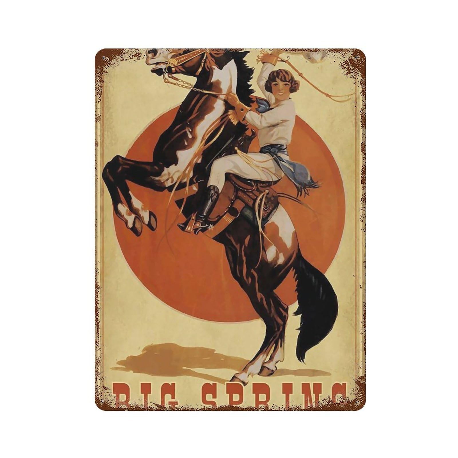 YHGERTKU Rodeo Wall Art Retro Iron Vintage Metal Tin Sign Poster Modern Decor for Living Rooms Gift 40x30cm