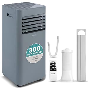 SereneLife Portable AC 8000 BTU 3-in-1 Cooling Dehumidifier And Fan Modes Compact Standing Air Conditioner Energy Efficient 300