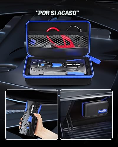 Miniatura 5 de AUTOONE Arrancador de batería de coche de 6000 A hasta todos los motores de gasolina y diésel de 12 L, arrancador de batería de automóvil, caja de