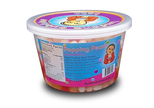 Vista 55 de Premium MANGO Popping/Bursting Boba Pearls/Boba Bombs Postre Topping by Buddha Bubbles Boba