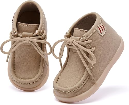 Miniatura 7 de MORENDL Botas para bebé niño y niña, zapatos de vestir antideslizantes con cordones