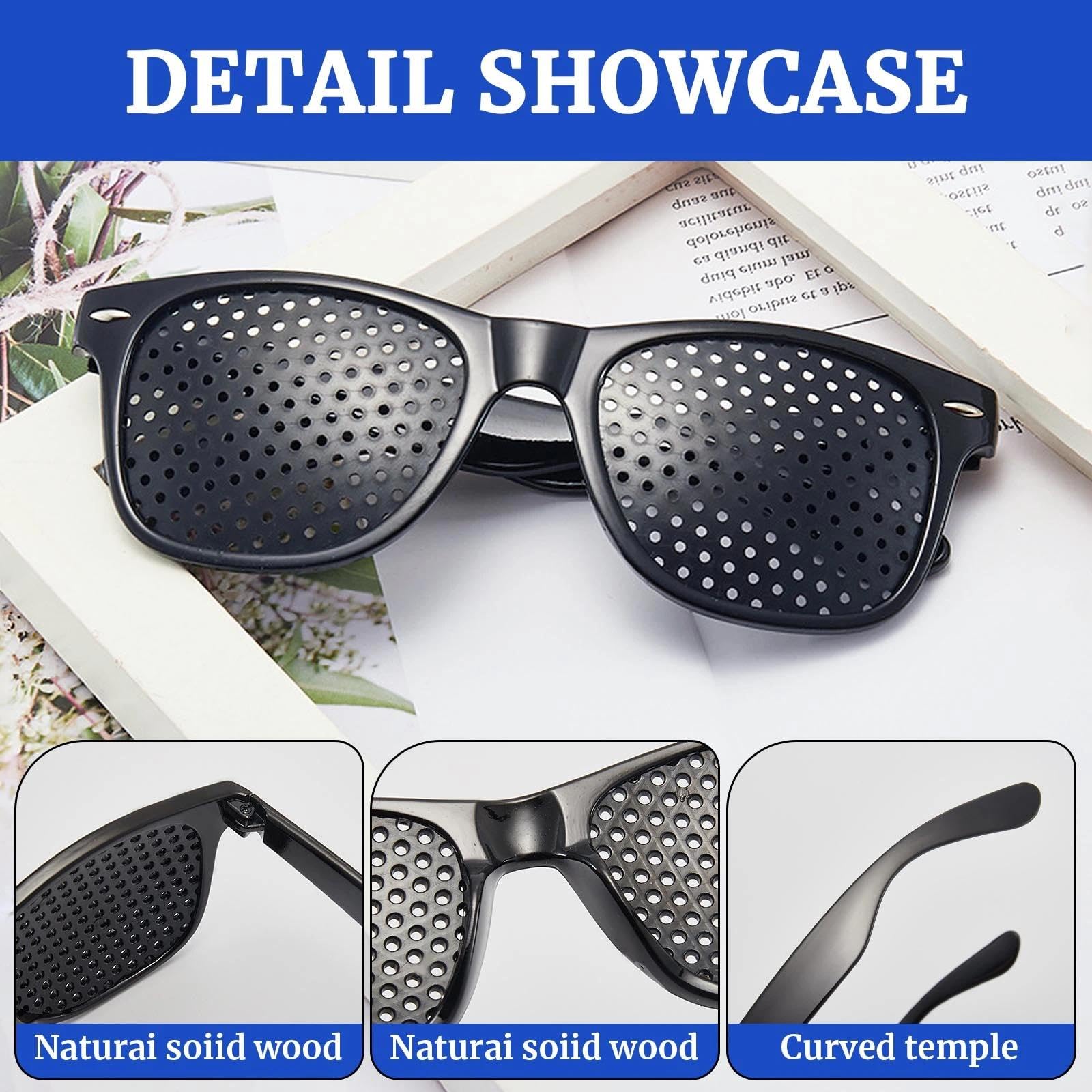AXNKDH 2Pcs Pinhole Glasses Anti-fatigue Grid Glasses Foldable Temples Unisex Eye Training Vision Relaxation Strengthen Children Adult Use - Image 3