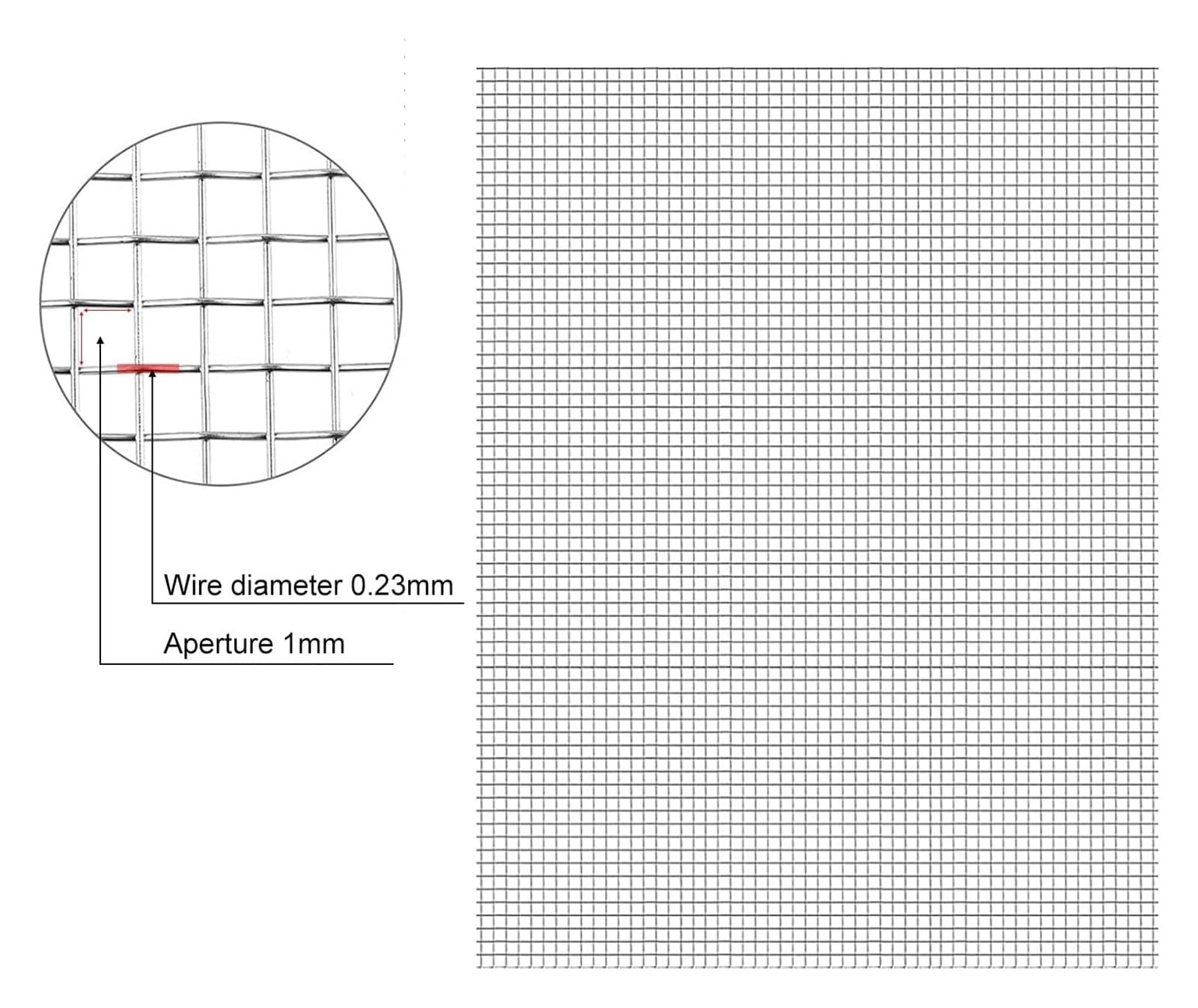 Edelstahl-Mesh-Rolle, feiner gewebter Draht zur Belüftung, hochdichtes Nager- und Schädlingsschutznetz, 1,5 m x 9 m, für Haus und Garten