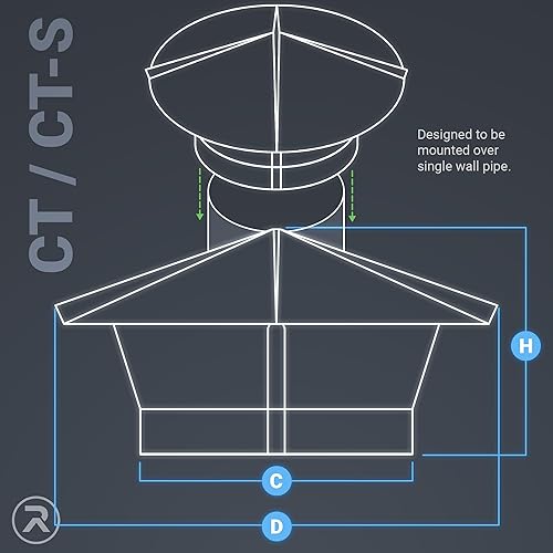 Miniatura 5 de Generic Tapa de chimenea con pantalla (10 pulgadas), color plateado