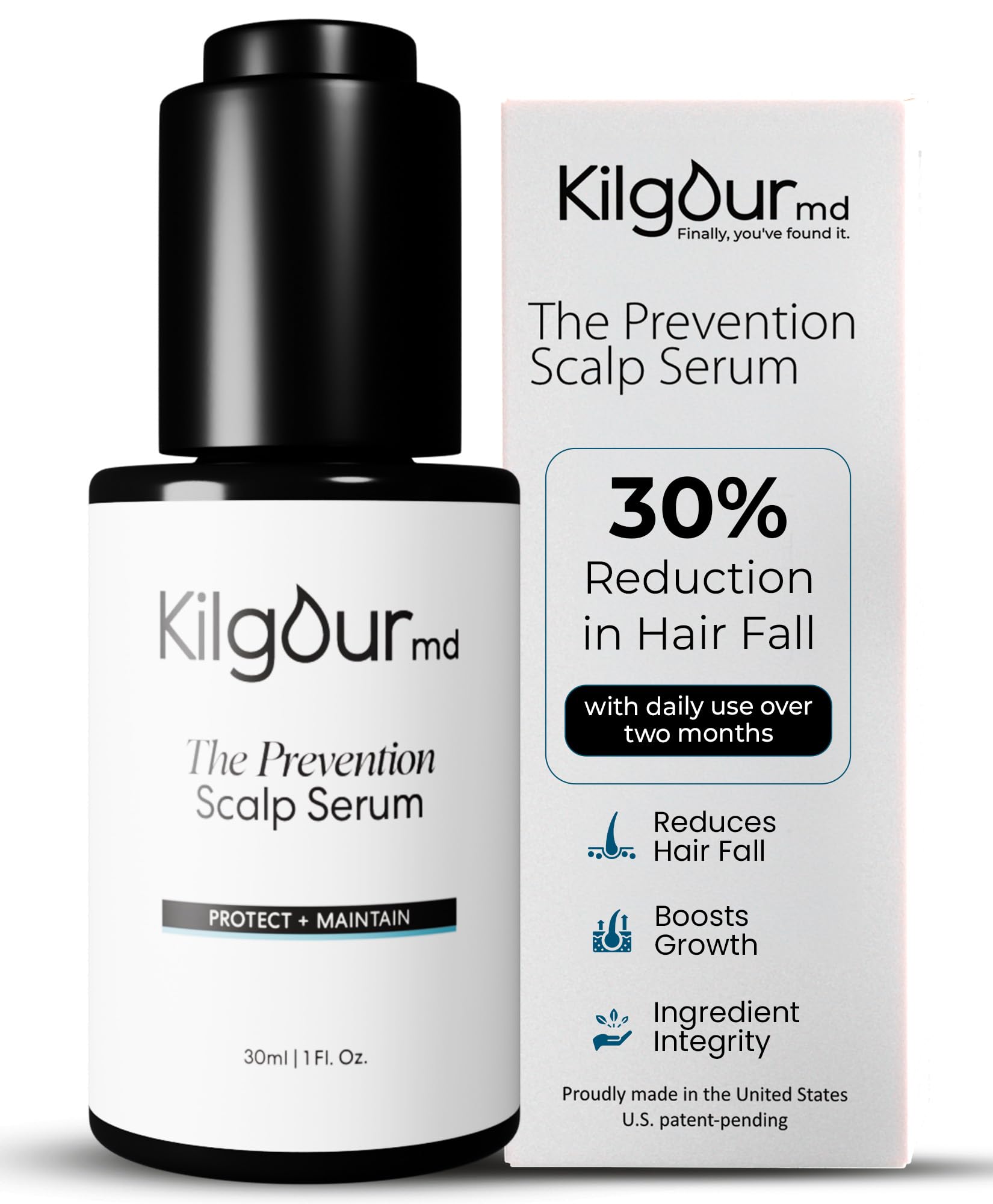 KilgourMD Scalp Serum Prevention: A Natural and State-of-the-art Method to Fight Hair Loss, Anti Aging Serum for Scalp, Developed by Dermatol