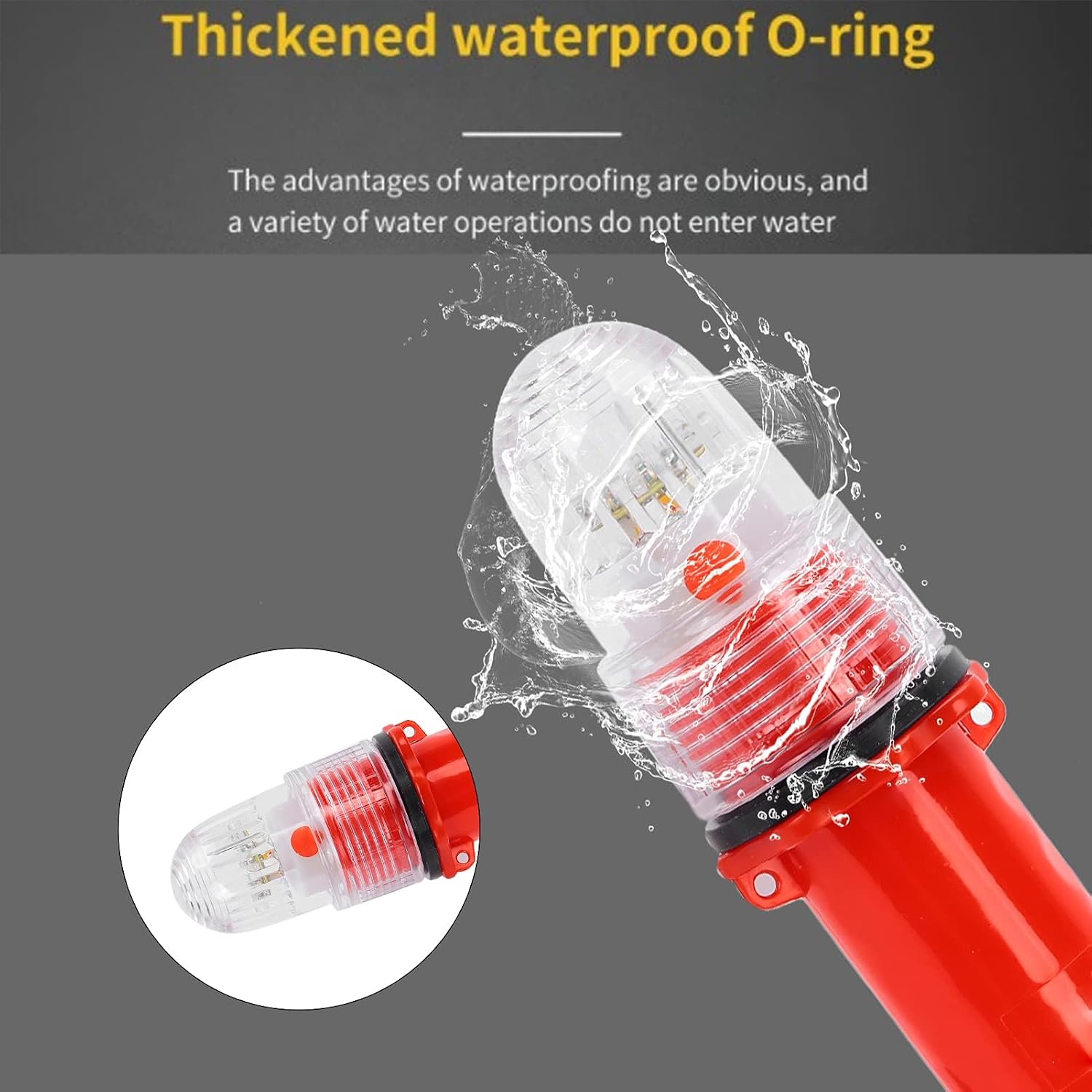 Safety Beacon Light, Boat Flares Kayak Navigation Lights Emergency Flares Warning Flashing Bar Electronic Visual Distress Signal Bait Lure Lamp for Paddles Pontoon Kayaking Marine Pontoon Ship(red) | Emergency Flares Warning Flashing Bar Electronic Visual Distress Signal Bait Lure Lamp for Paddles Pontoon Kayaking Marine