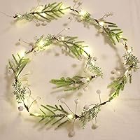 Vista 3 de Luces de Navidad para exteriores e interiores, USB blanco cálido, guirnalda de Navidad, mini luz de hada, 25 LED, 6.5 pies, con temporizador remoto
