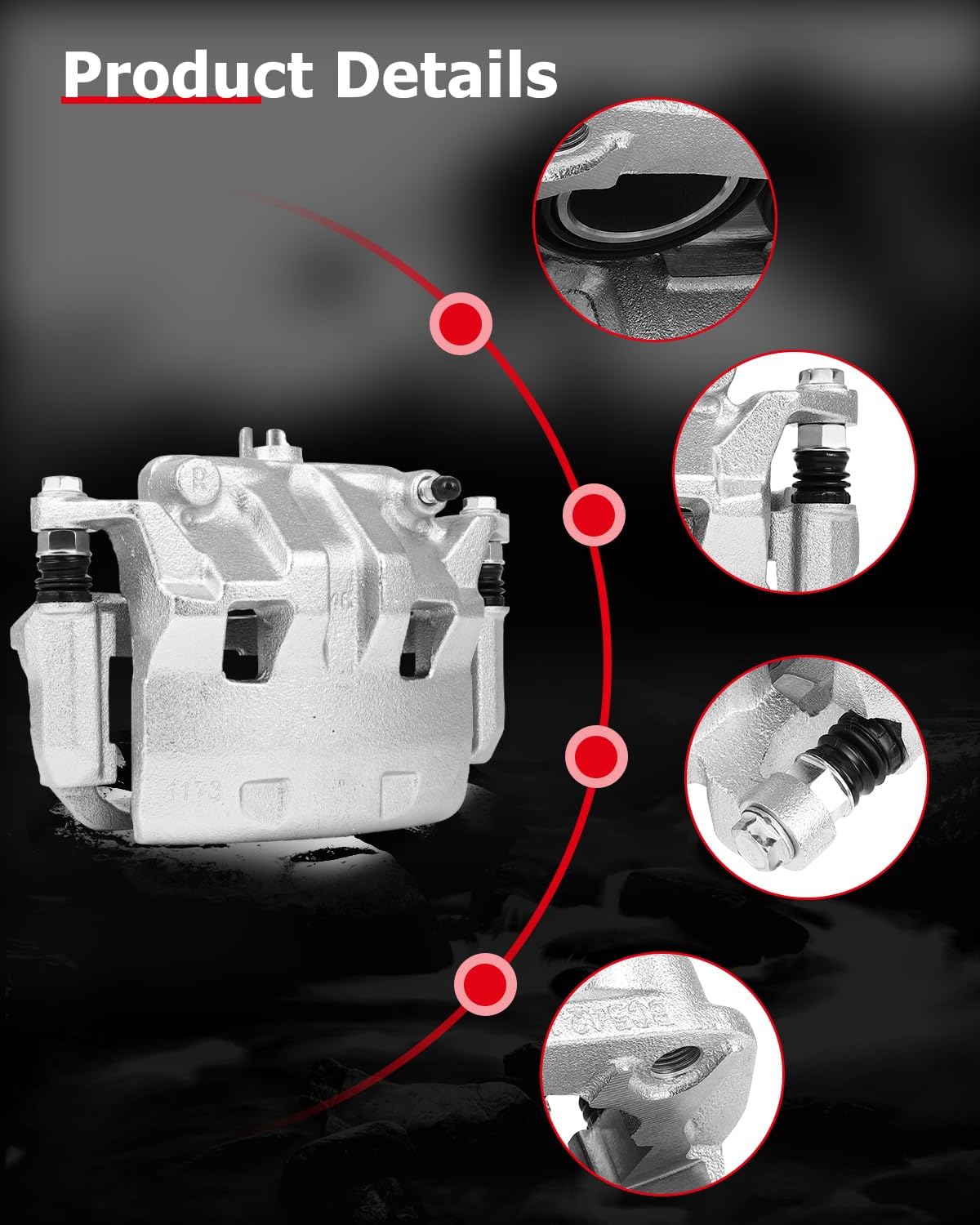 cciyu Front Right Brake Caliper Assembly w/Bracket 19B3122 2005 2006 2007 2008 2009 2010 2011 2012 2013 2014 2015 2016 2017 2018 2019 For Nissan For Frontier,2009 2010 2011 2012 For Suzuki For Equator