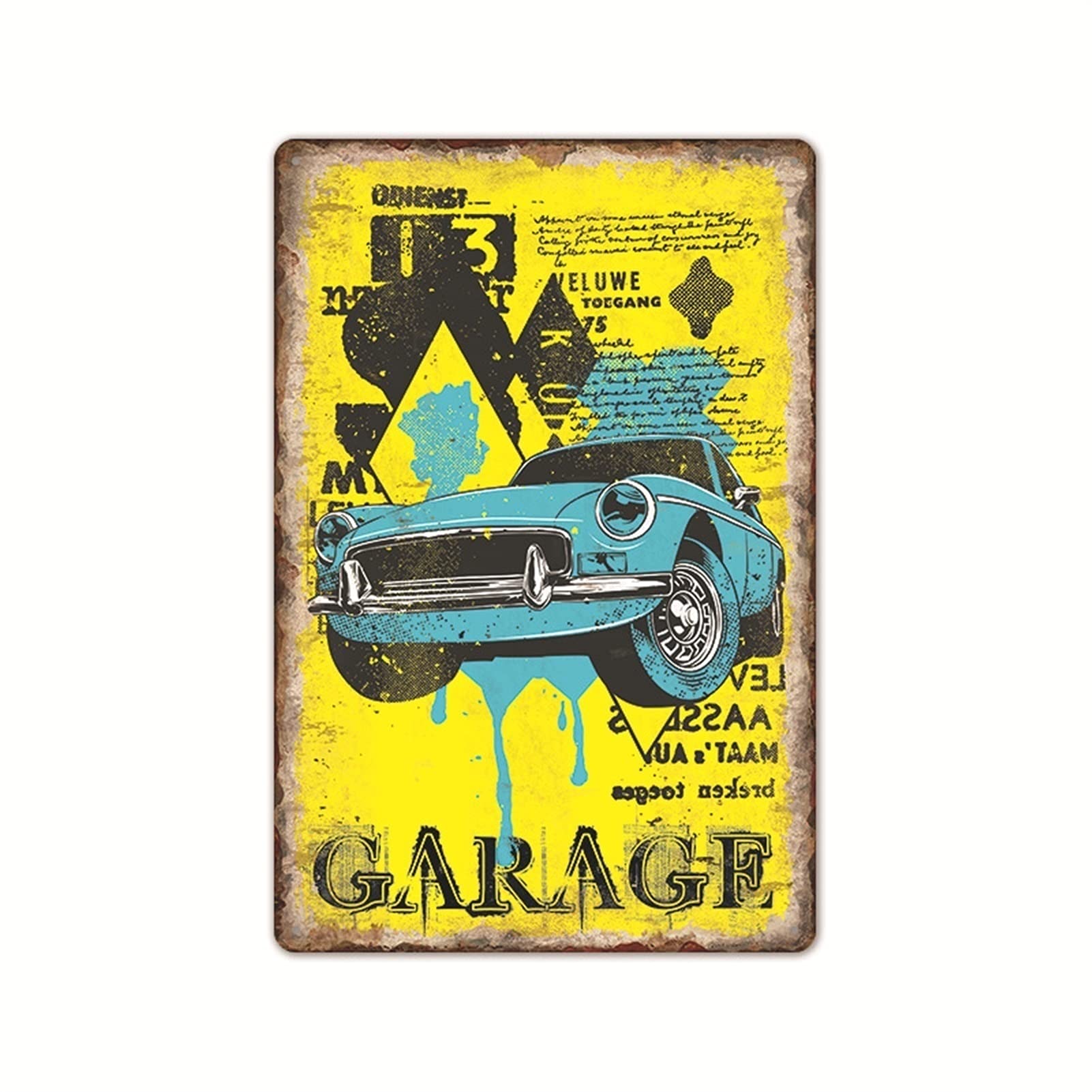 Amazon.co.jp: ブリキ看板 6枚セット 車 レトロ アンティーク 雑貨