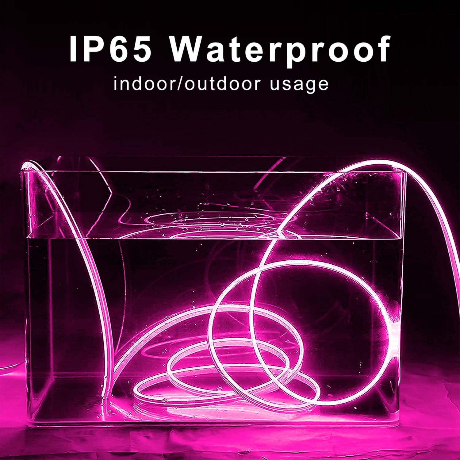 phopollo Pink LED Neon Strip Lights 16.4ft/5 m, 600 LEDs Waterproof Flexible LED Neon Lights for Indoors and Outdoors Décor, 24 Volts, No Adapter Included