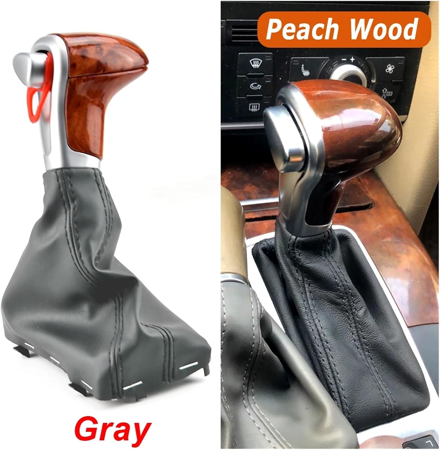 Auto Automatic Gear Shift Knob Compatible for Audi A6 C6 A3 8P A4 B8 A5 Q5 2009 2010 2011 2012 2013 2014 4G1 713 139 R(Wood Grain Gray)