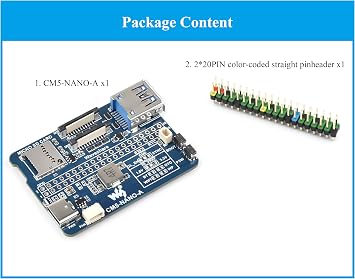 Mini Nano Base Board for Compute Module 5 Lite/eMMC, Same Size As CM5 Compact Size y Functional, with Multiple Peripheral Interfaces-40PIN GPIO, USB 3.2 Gen1 Type-A, Fan Header,etc