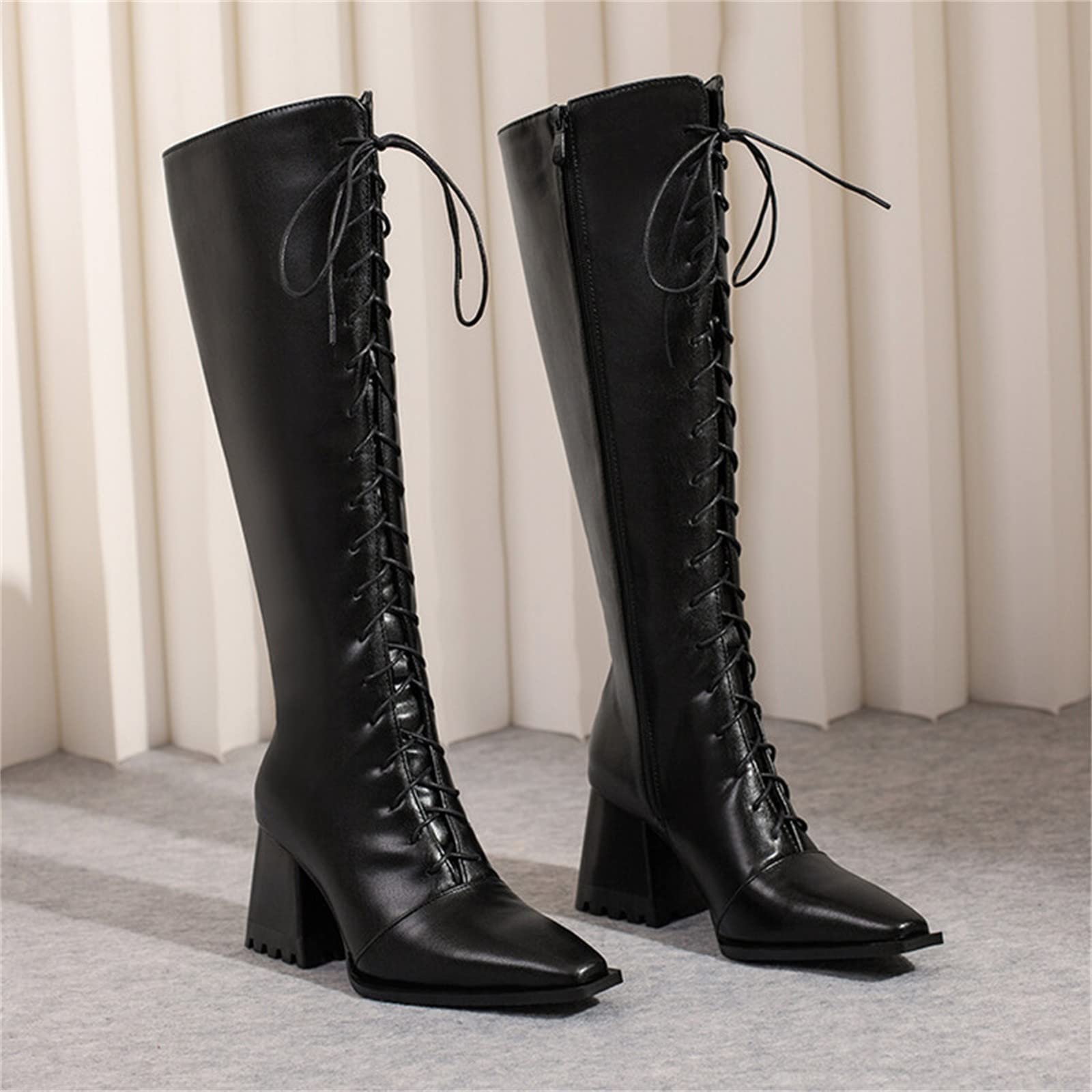 Botas de lluvia con estampado de leopardo para mujer, talla grande, para caminar, hasta la rodilla, de gamuza, fáciles de poner en la ciudad, clima frío, con cremallera en el tobillo, forradas de piel