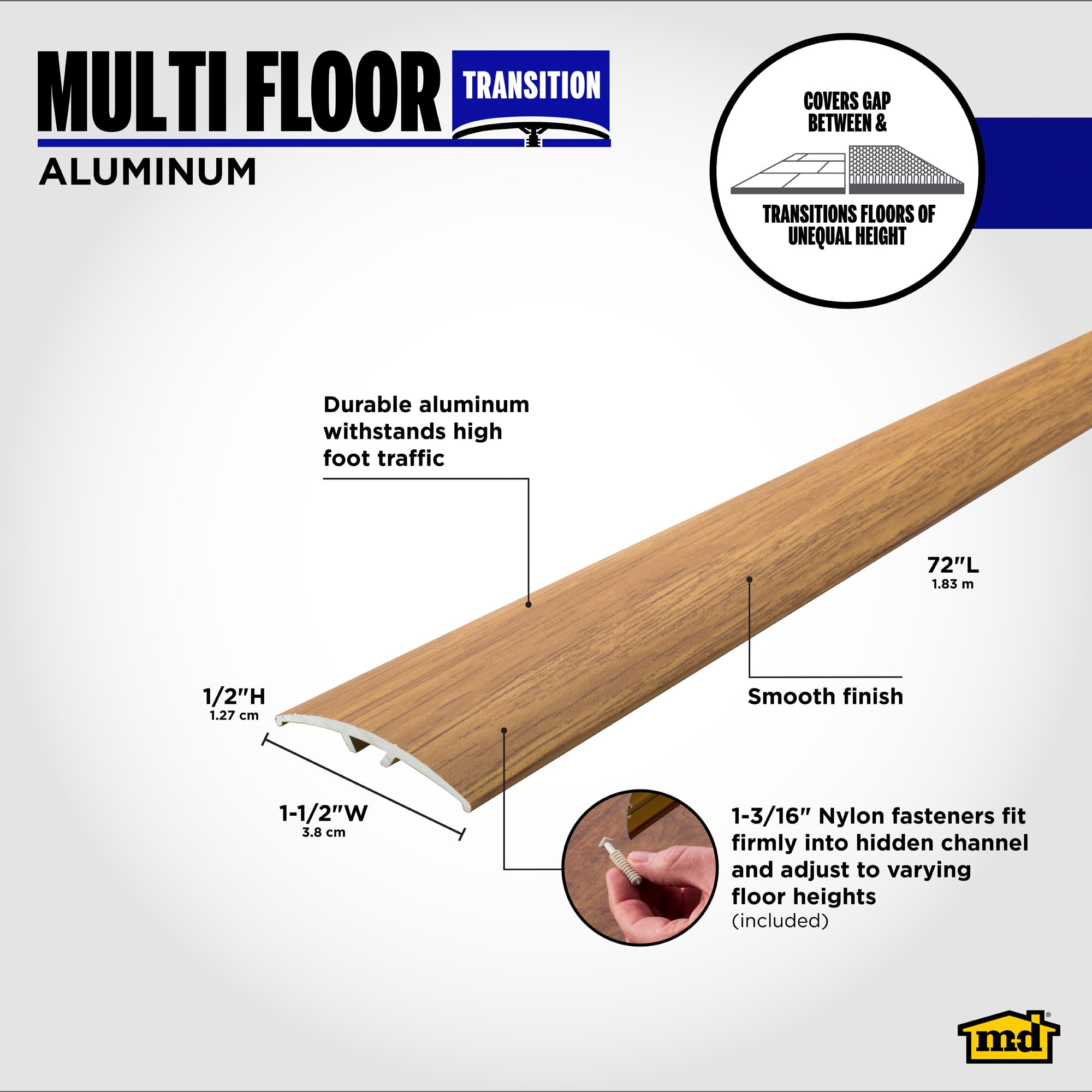 Amazon.com: MD Building Metal Decor® Multi Floor Transition, Oak