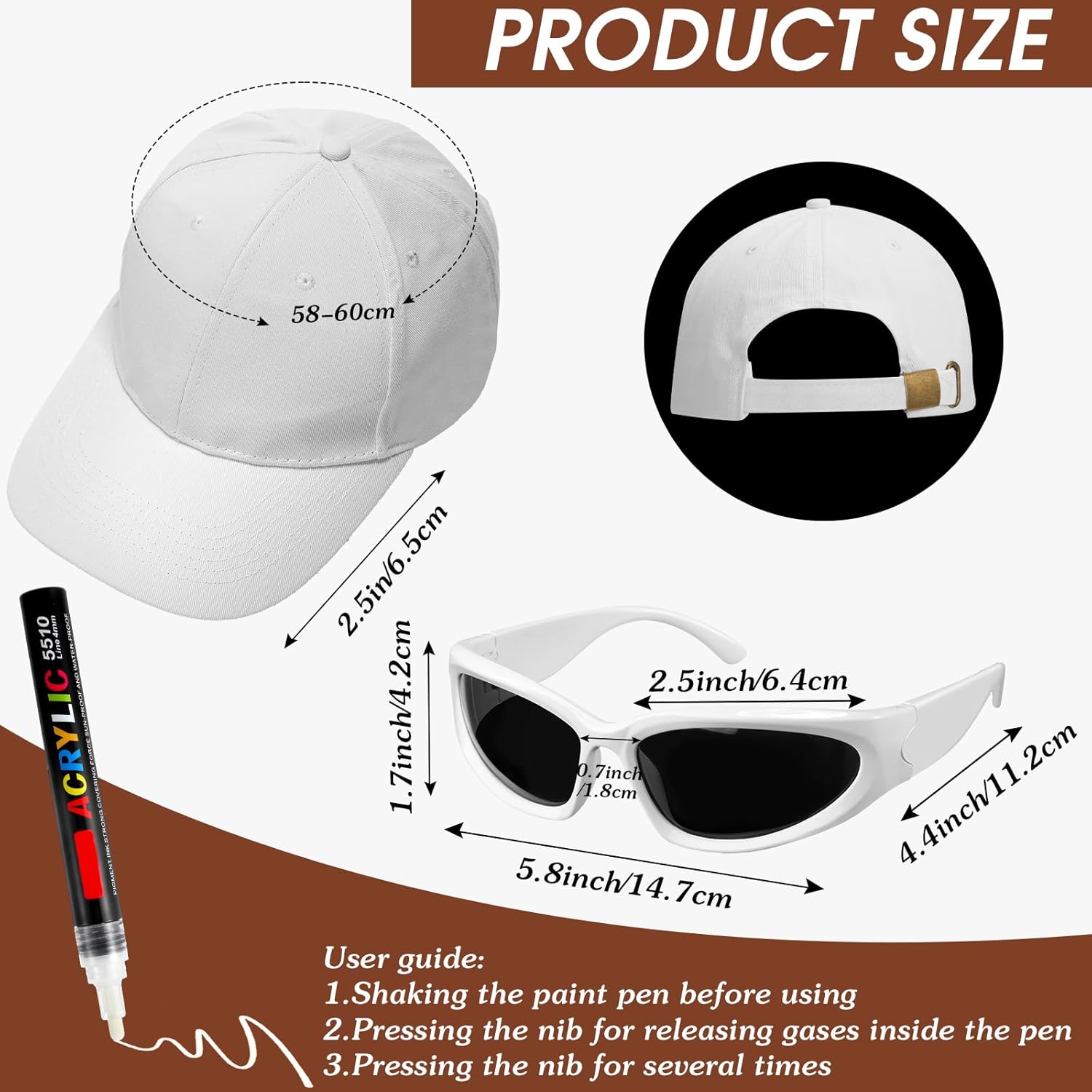 Yahenda 8 Pcs Hip Hop Costume Kit 2000s 80s 90s Rapper Accessories Costume for Men Women Rapper Sunglass Hats Chain and Pens - Image 2