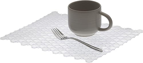 Spectrum Diversified Hexa - Tapete flexible y suave al tacto, fácil de drenar, moderno protector de fregadero de cocina, 1 unidad (paquete de 1),