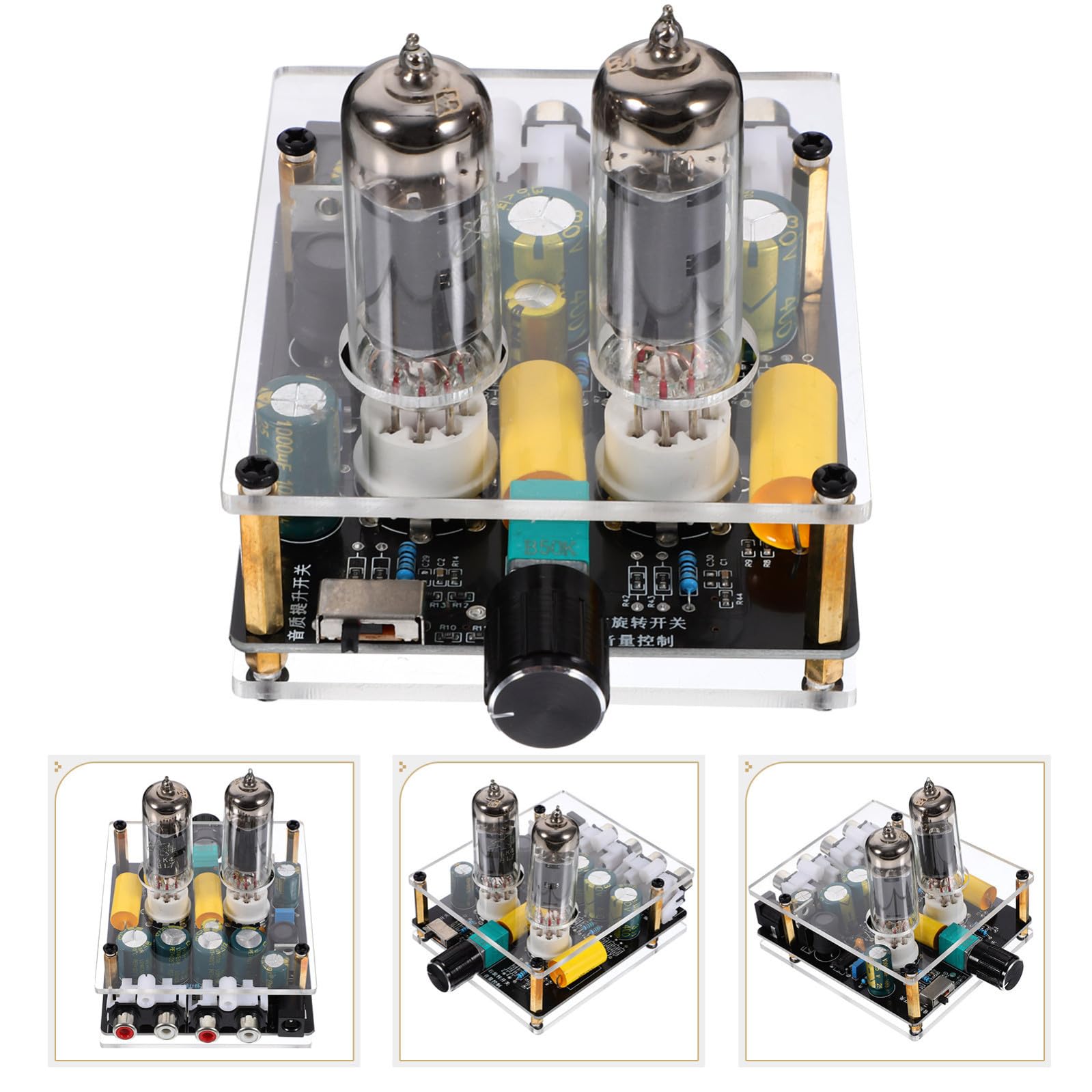 Gadpiparty Preamplificatore Phono Valvolare 6k4/6a2 Leggero Funzione Pre-amplificatore per Giradischi, Materiale Pcb e Abs per Sistemi Home Theater DIY e Arredo Moderno