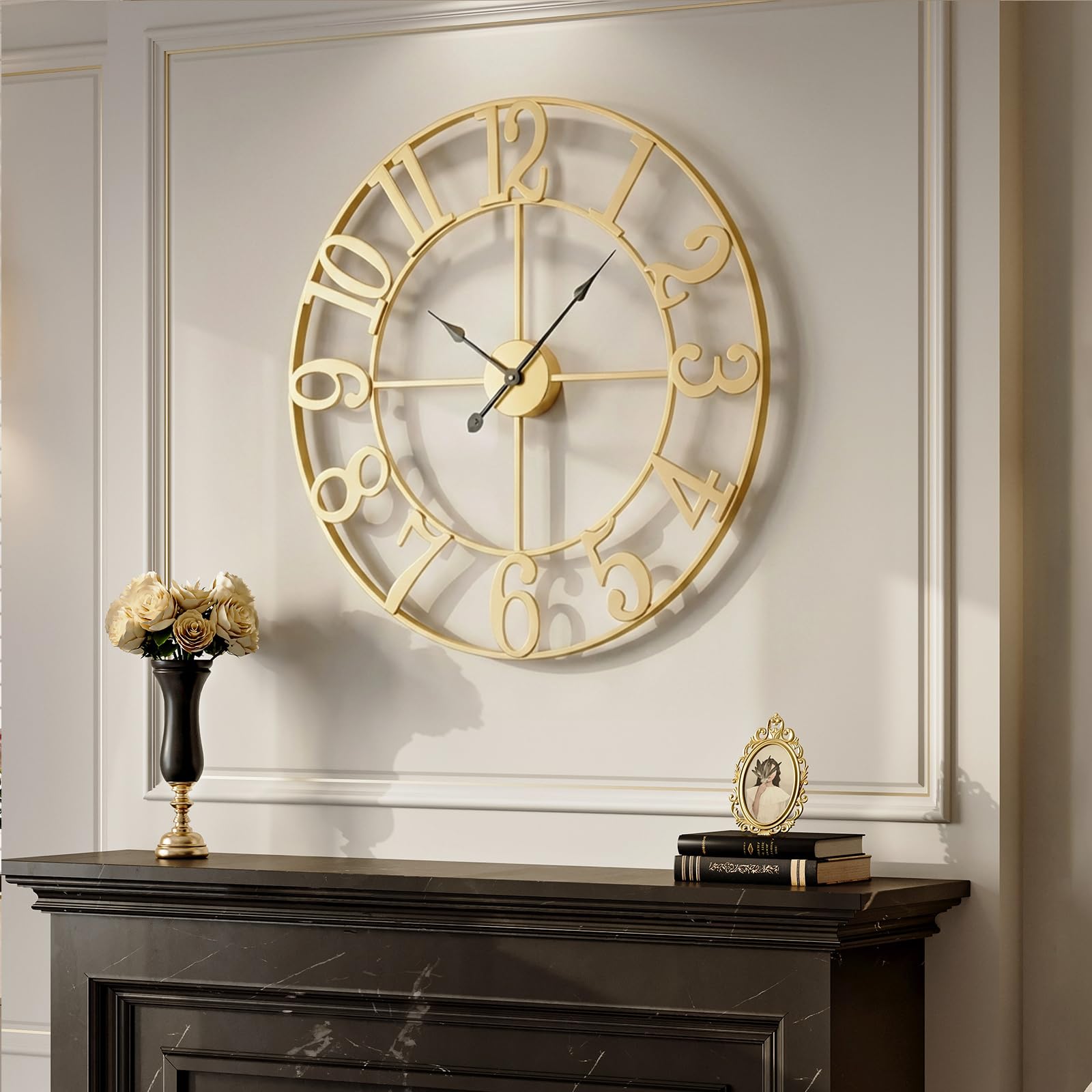 Photo 1 of Cuspin Large Wall Clock - 30 Inch Decorative Metal
