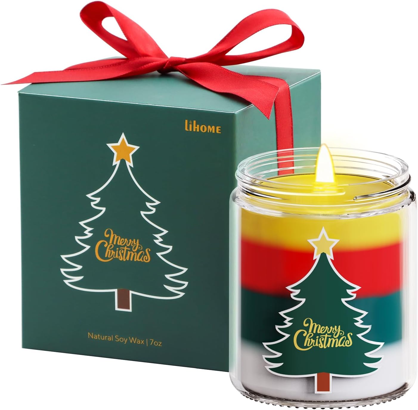 Christmas Candles - Christmas Gifts for Women, Aromatherapy Candle for Home Scented, Natural Soy Wax Pine Scented Candles