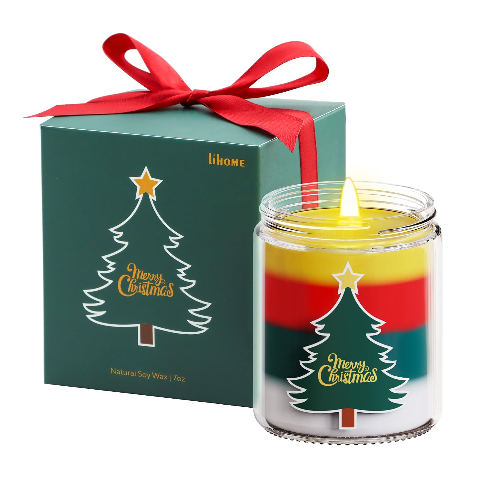 Christmas Candles - Christmas Gifts for Women, Aromatherapy Candle for Home Scented, Natural Soy Wax Fir Scented Candles