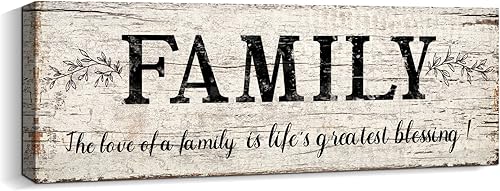 Letreros familiares para decoración de pared, con frases, con frases, enmarcadas para la familia, arte de pared, decoración retro vintage para