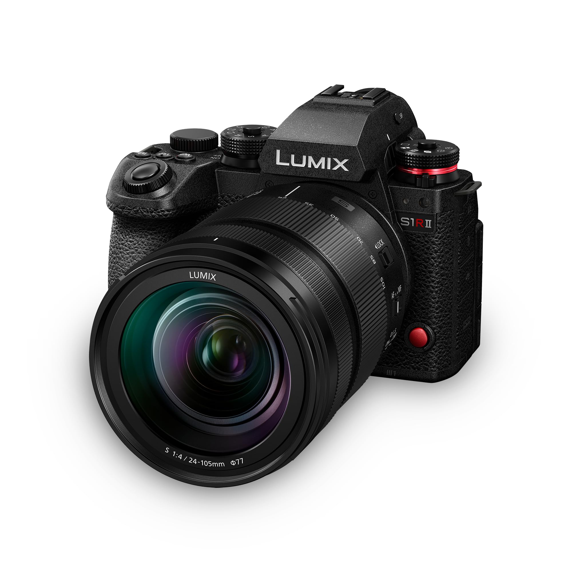 Panasonic LUMIX S1RII Professional Mirrorless Camera with 24-105mm F4 Lens Kit, 44.3MP Full-Frame Digital Photography Camera, 8K Video, Phase Hybrid AF, 8.0-Stop Dual IS, OLED EVF